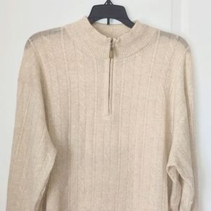 Peter Millar Cashmere/Linen 1/2 Zip Cable Knit Sweater. XL. $295